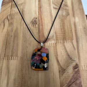 Multicolor Glass Pendant Necklace